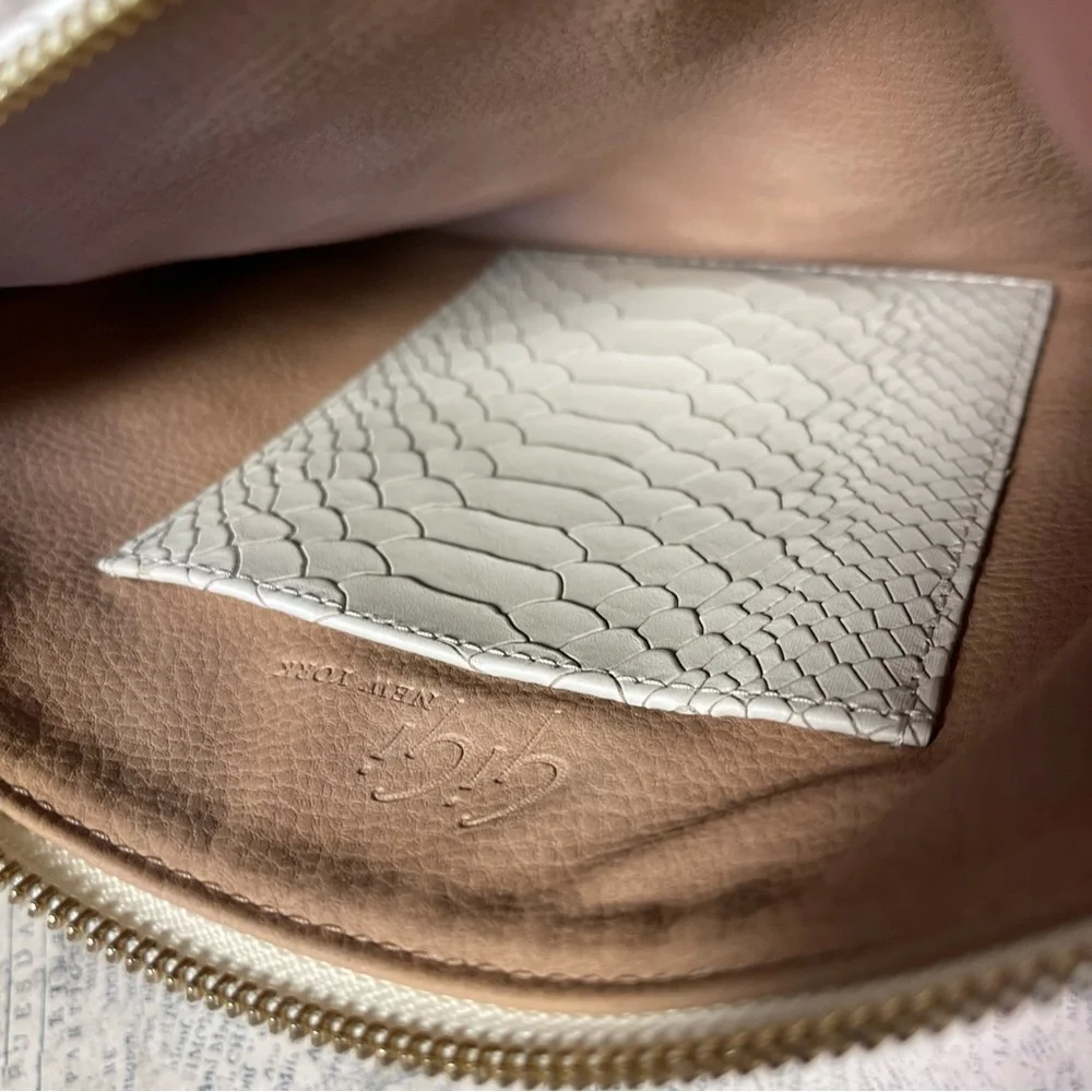 GiGi New York All In One Python Embossed Leather Clutch Bag Tassel Zip Pouch